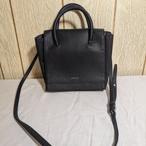 Matt & Nat Vegan Leather Crossbody Satchel | Black | Top Handle Bag